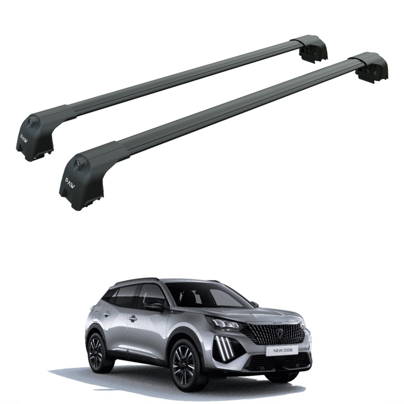 For Peugeot 2008 2020-2025 Roof Rack System Carrier Cross Bars Aluminum Black