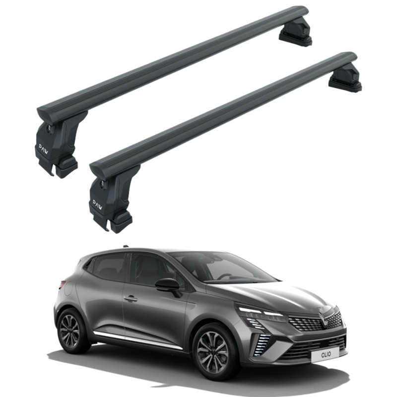 For Renault Clio 5 2019-2025 Hatcback Roof Rack System Carrier Cross Bars Aluminum Black