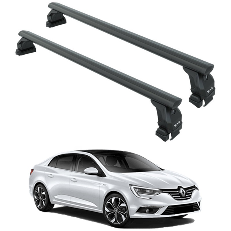 For Renault Megane Sedan 4 2016-2025 Roof Rack System Carrier Cross Bars Aluminum Black