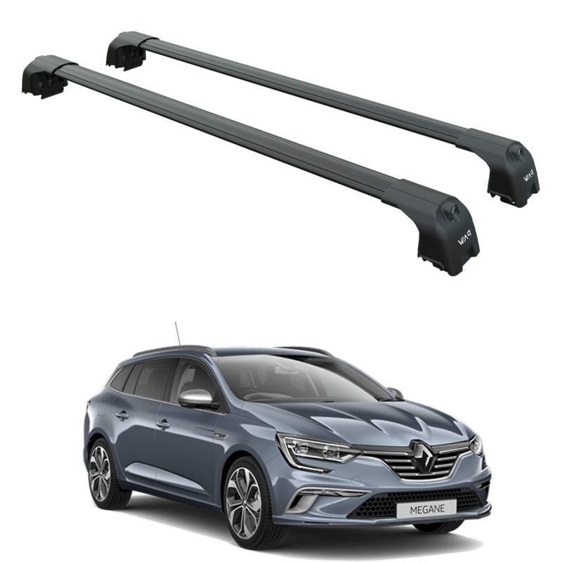 For Renault Megane Sport Tourer 2017-2025 Roof Rack System Carrier Cross Bars Aluminum Black