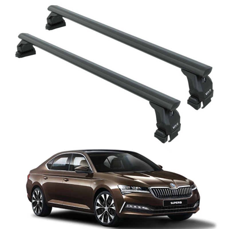 For Skoda Superb Sedan B8 2015-2019 Aluminum Roof Rack System Carrier Cross Bars Black