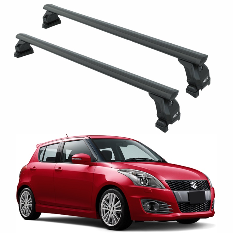 For Suzuki Swift 2010-2017 Roof Rack Cross Bars Fix Point Alu Black
