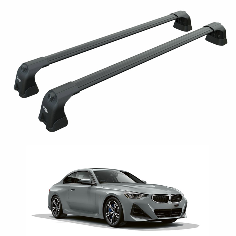 For Bmw 2 Coupe G42 2021-2025 Roof Rack Cross Bars Fix Point Black