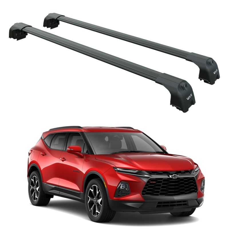 For Chevrolet Blazer 2019-2025 Roof Rack Cross Bars Metal Bracket Flush Rail Alu Black