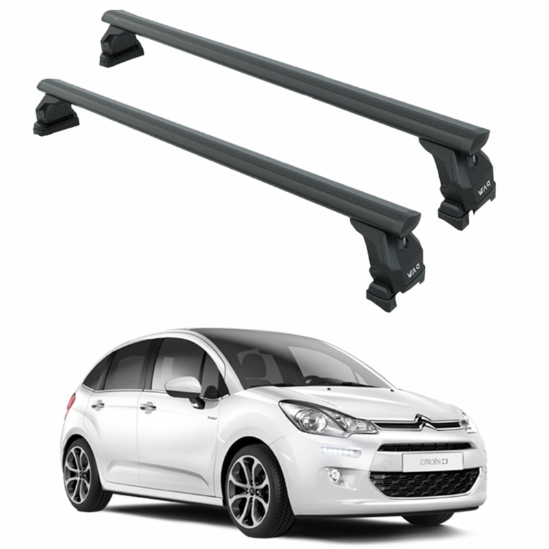 For Citroen C3 A51 2009-2016 Roof Rack Cross Bars Fix Pro Roof Alu Black