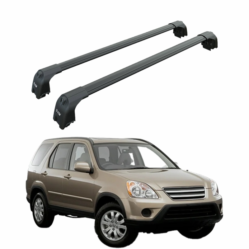 For Honda CR-V MK2 2002-2006 Roof Rack Cross Bars Metal Bracket Fix Point Alu Black