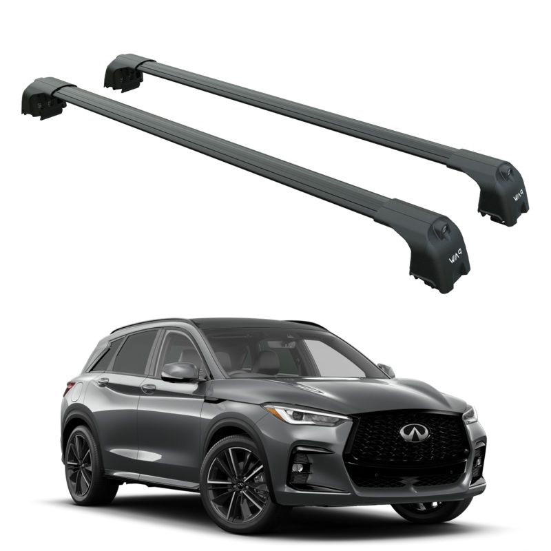 For Infiniti QX50 (J55X) 2017-2025 Roof Rack System, Aluminium Cross Bar, Black