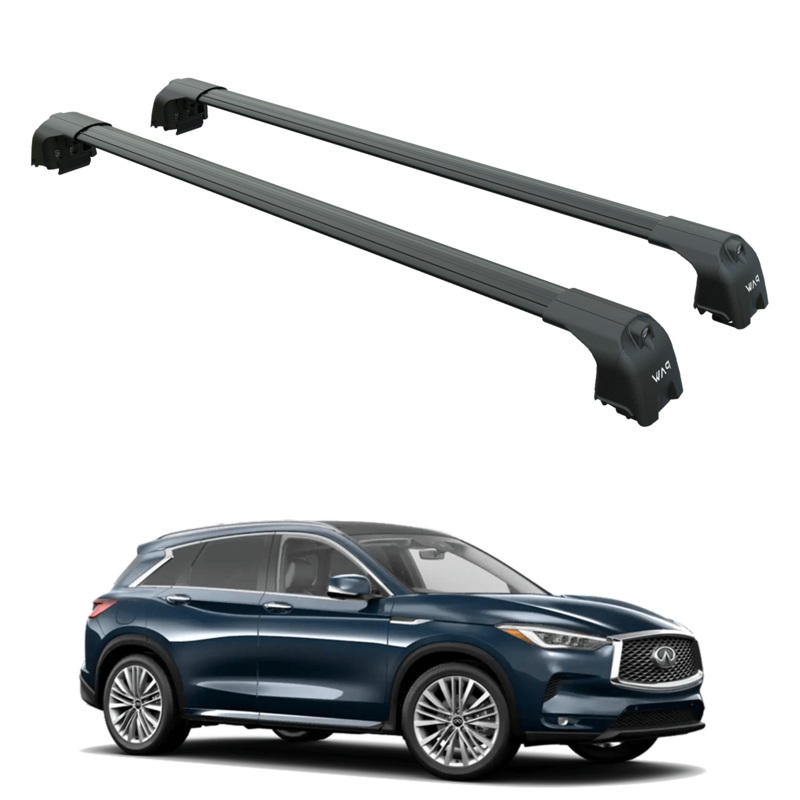 For Infiniti Qx60 (L50) Roof Rack System, Aluminium Cross Bar, Fix Point, Black
