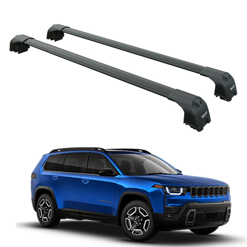 For Jeep Cherokee 2025- Up Roof Rack Cross Bars Flush Rails Black