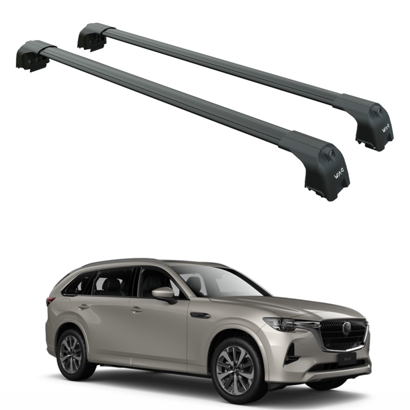 For Mazda CX-80 2025-2026 Roof Rack System, Aluminium Cross Bar, Flush Rail, Black
