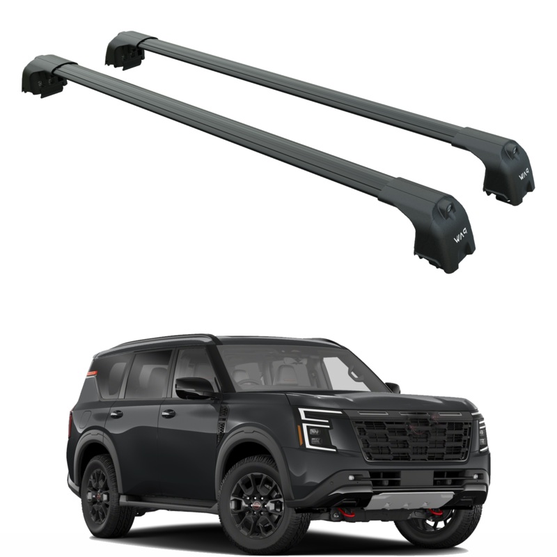 For Nissan Armada 2025-2026 Roof Rack System, Aluminium Cross Bar, Flush Rail, Black