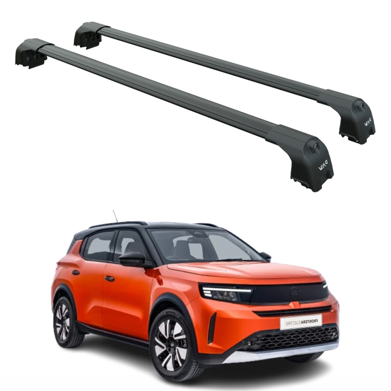 For Opel Frontera 2024- Up Roof Rack Cross Bars Metal Bracket Flush Rail Black