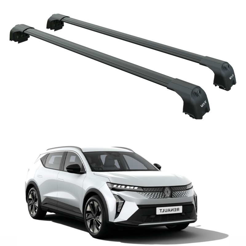 For Renault Scenic 2023-2025 Roof Rack System, Aluminium Cross Bar, Flush Rail, Black