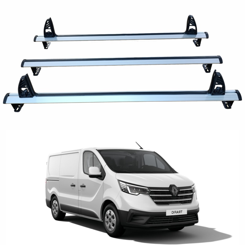 For Renault Trafic X82 Cargo Van (20142025)  3-Bar Aluminum Ladder Roof Rack System