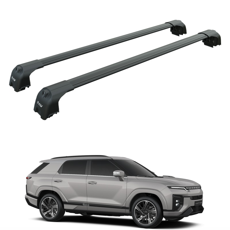 For Ssangyong Actyon 2025-2026 Roof Rack System, Aluminium Cross Bar, Flush Rail, Black
