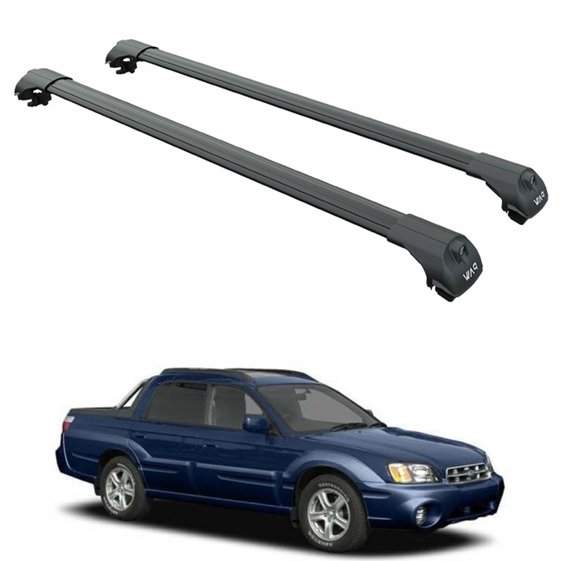 For Subaru Baja 2002-2006 Roof Rack Cross Bars Raised Rail Alu Black
