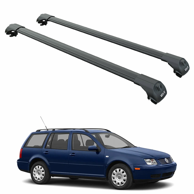 For Volkswagen Jetta Wagon 2001-2005 Roof Rack Cross Bar Raised Rail Black
