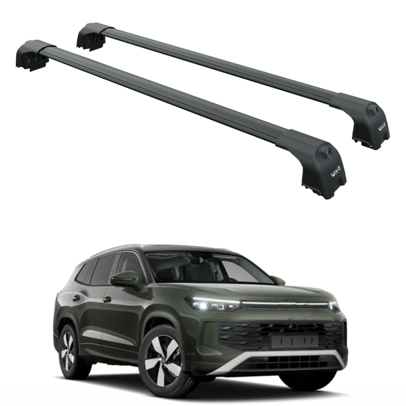For Volkswagen Tayron 2025-2026 Roof Rack Cross bars to For Flush Roof Rails Black
