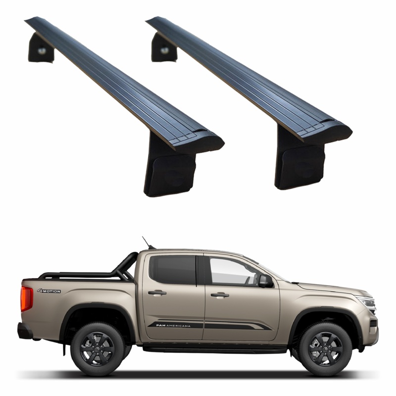 Heavy-Duty Bed Rack Carrier for Volkswagen Amarok Aventura (20202025)  Roll Bar Compatible, Aluminum, Black