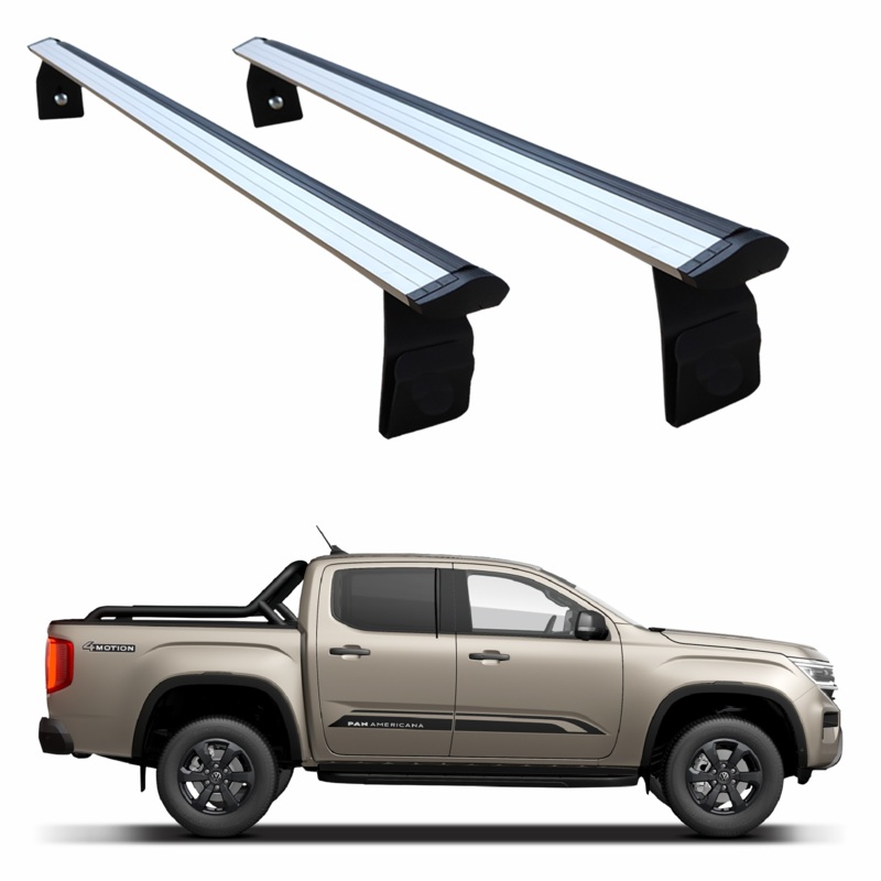 Heavy-Duty Bed Rack Carrier for Volkswagen Amarok Aventura (20202025)  Roll Bar Compatible, Aluminum, Grey