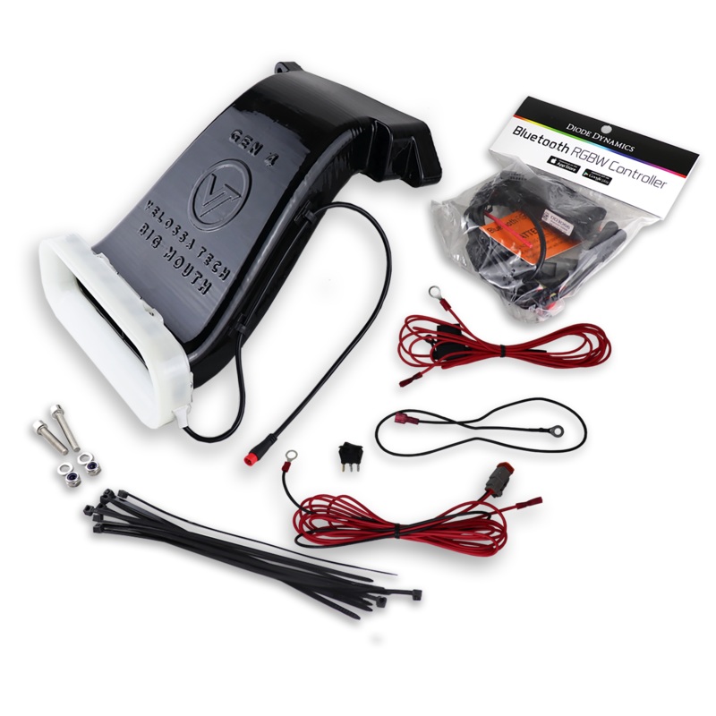 VELOSSA TECH 2013-2018 Ford Focus ST/SE/ST-line BIG MOUTH “LIT KIT” Ram Air Intake Snorkel Black Asymmetric Hexagonal