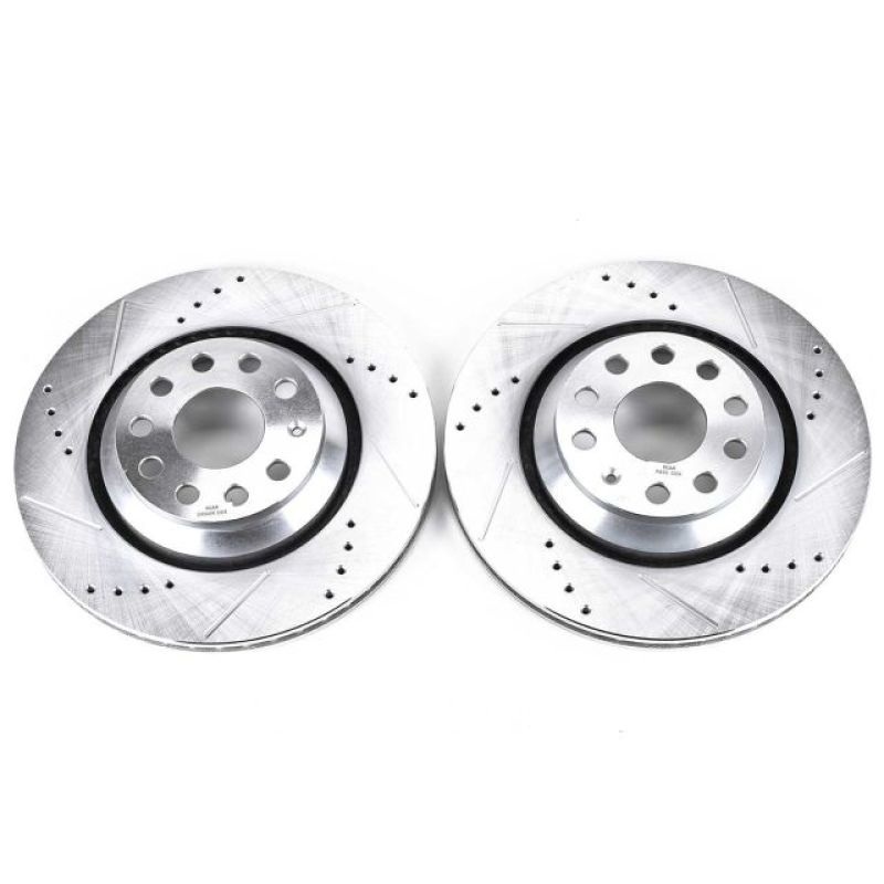 Power Stop 17-18 Audi RS3 Rear Evolution Drilled & Slotted Rotors – Pair