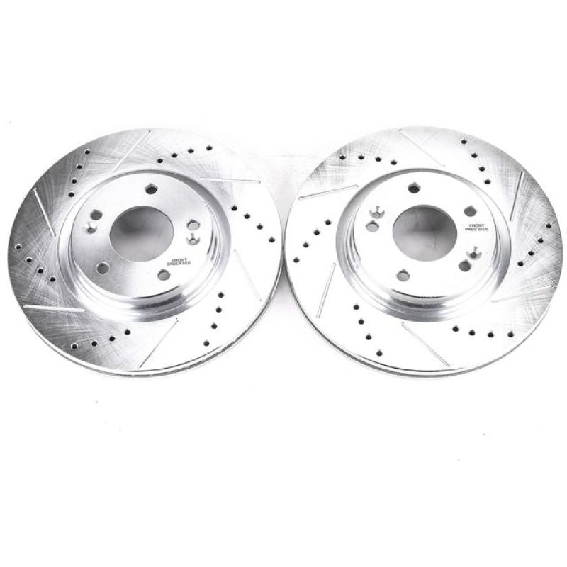Power Stop 17-19 Hyundai Elantra Front Evolution Drilled & Slotted Rotors – Pair