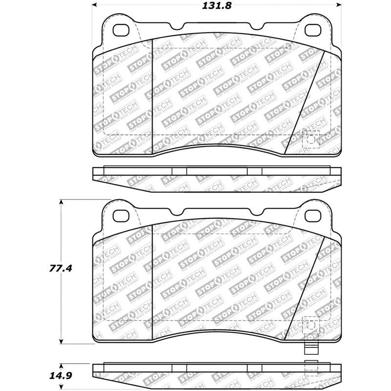 StopTech 08-15 Mitsubishi Evo X Street Select Front Brake Pads