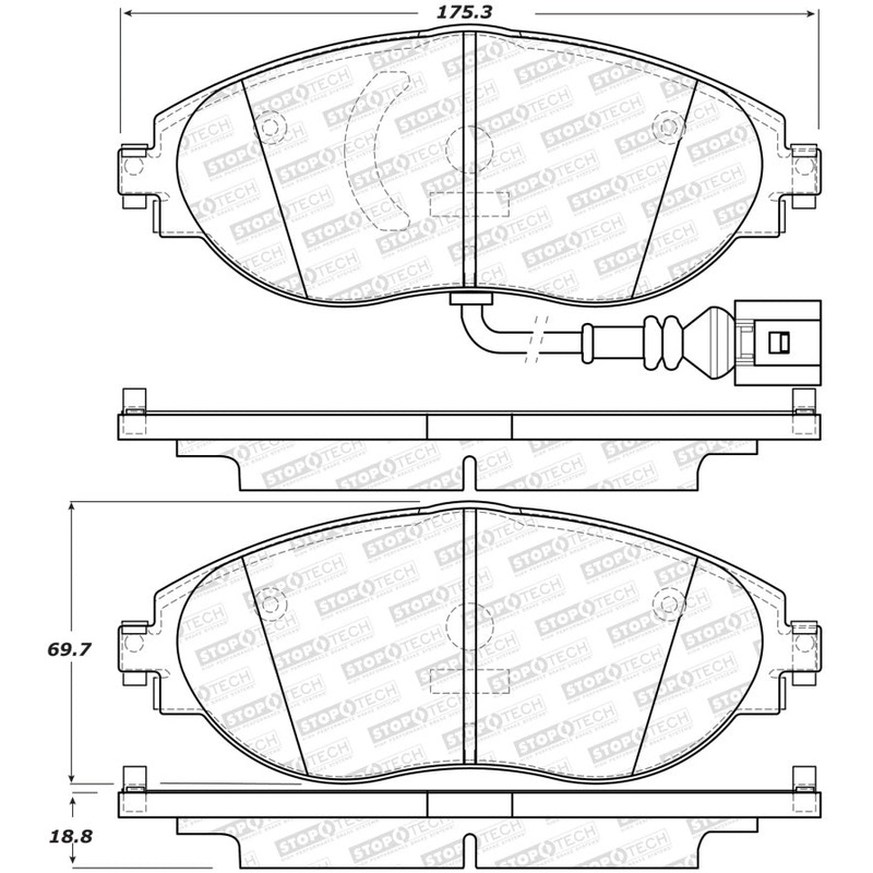 StopTech 14-18 Audi S3 Street Performance Front Brake Pads