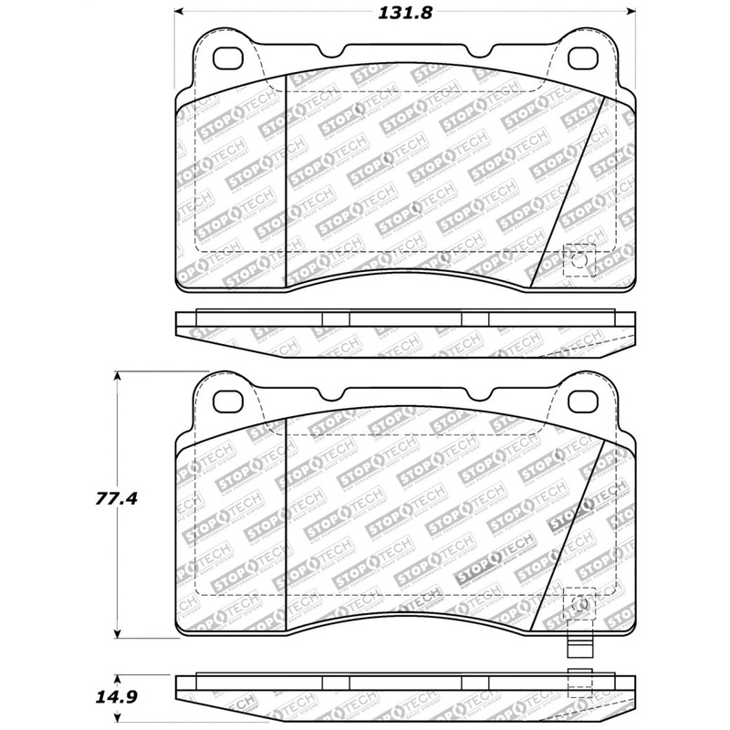 StopTech Performance 04-07 STi / 03-06 Evo / 08-10 Evo / 10+ Camaro Front Brake Pads