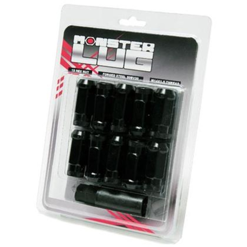 Wheel Mate Monster Open End Lug Nut Set of 20 – Black 14×1.50