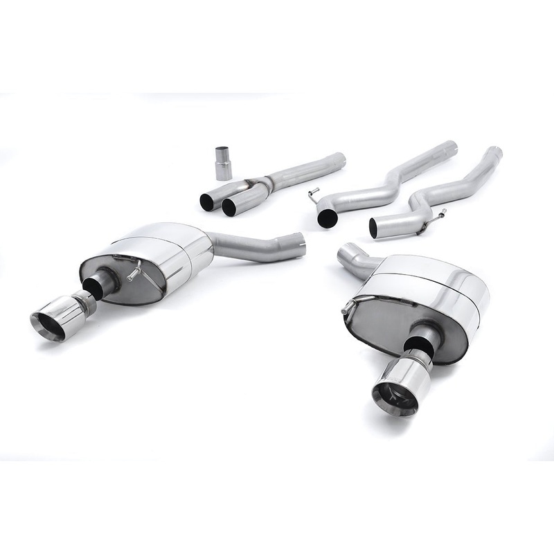 Milltek DUAL OUTLET NON RESONATED CAT BACK (Mustang Ecoboost 15-23) Polished