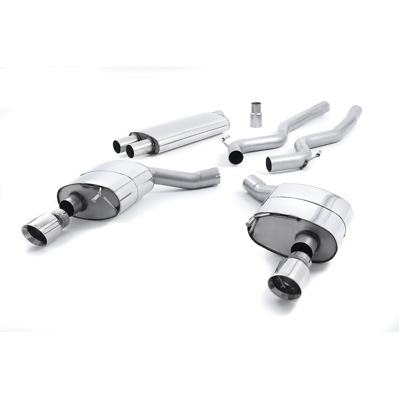 Milltek DUAL OUTLET RESONATED CAT BACK (Mustang Ecoboost 15-23) Polished