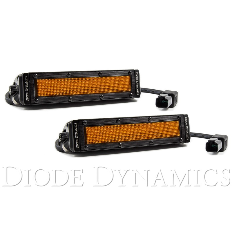 6 Inch LED Light Bar Amber Flood Stealth Pair Diode Dynamics