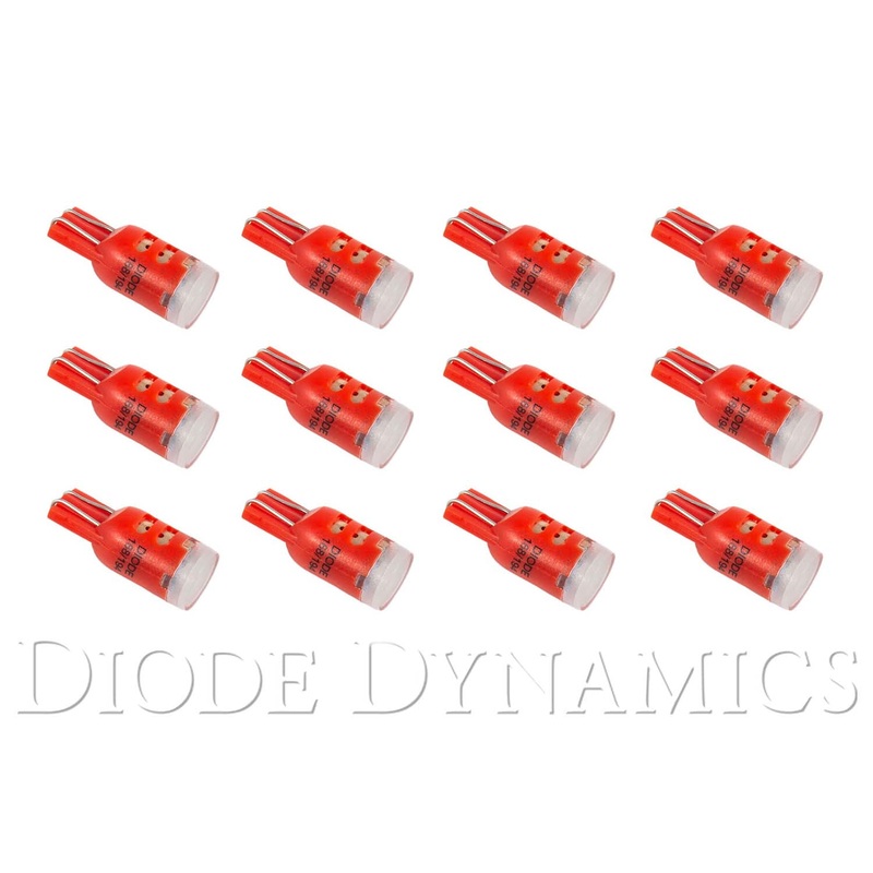 194 LED Bulb HP5 LED Red Set of 12 Diode Dynamics