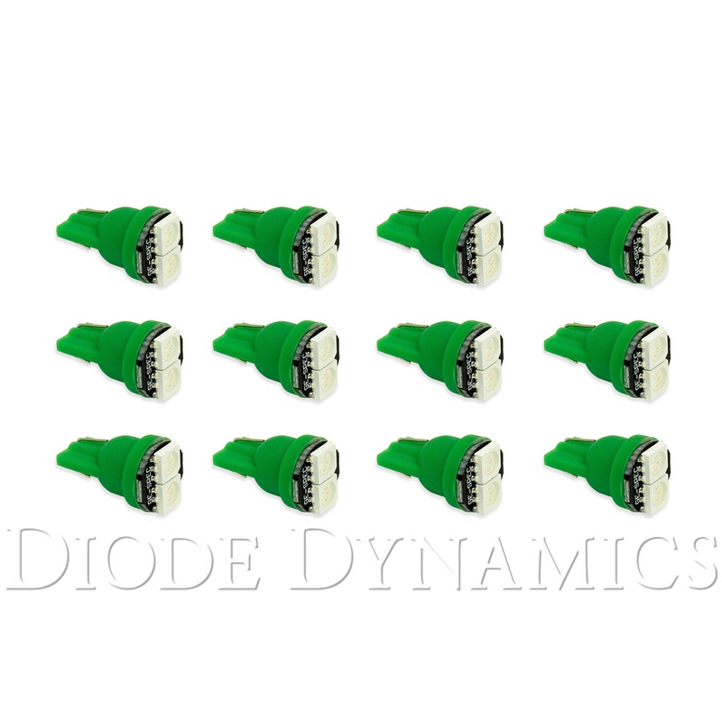 194 LED Bulb SMD2 LED Green Set of 12 Diode Dynamics