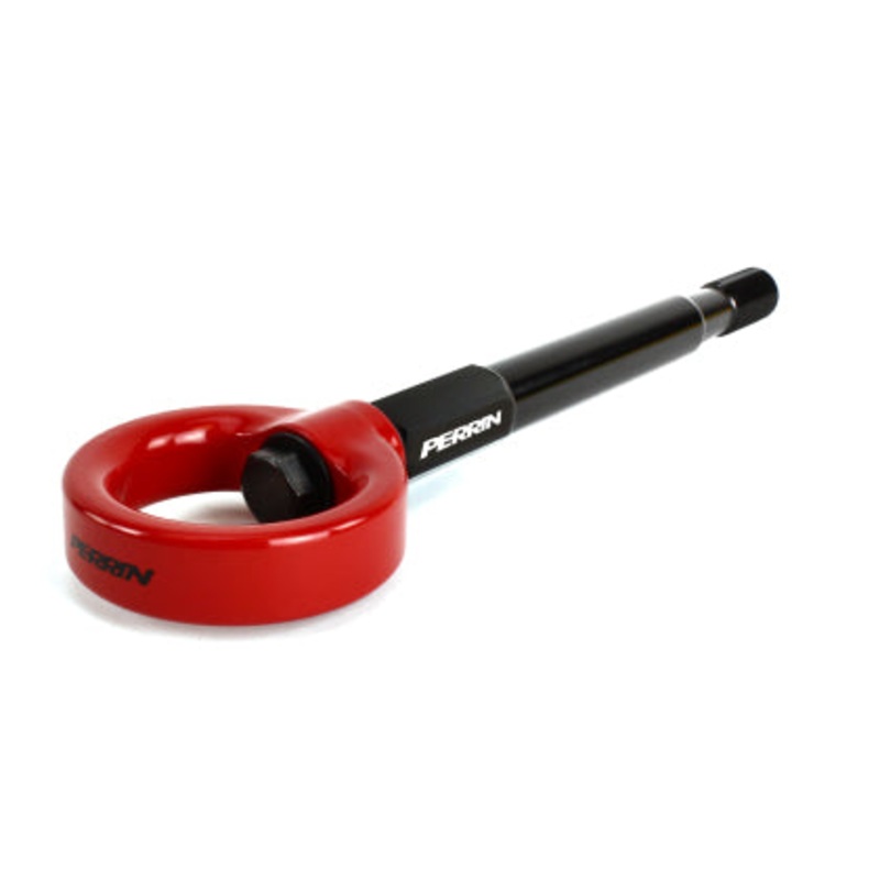 Perrin 08-14 Subaru WRX/STI Sedan Tow Hook Kit (Rear) – Red
