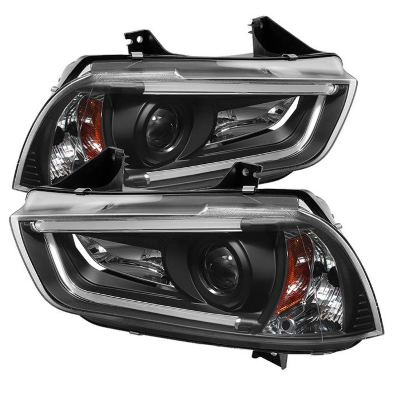 Dodge Charger 11-14 Projector Headlights – Xenon/HID Model Only (Not Compatible With Halogen Model ) – Light Tube DRL – Black – High H1 (Included) – Low D3S (Not Included)