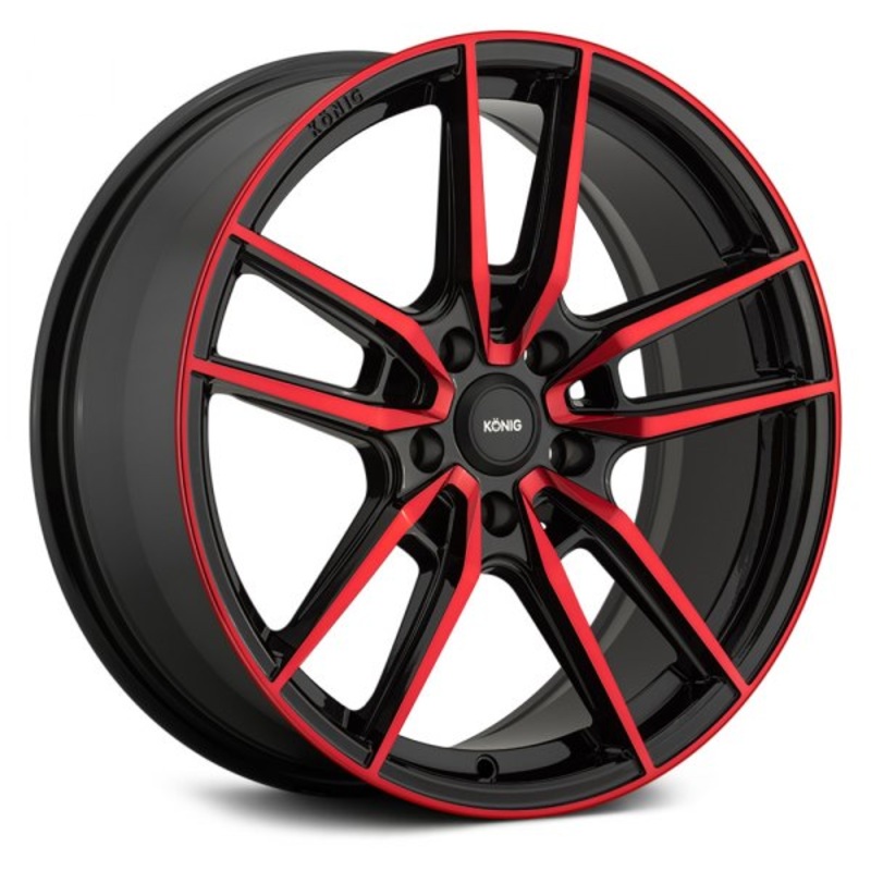 KONIG MYTH- Gloss Black with Red Tinted Clear Coat (5×112)