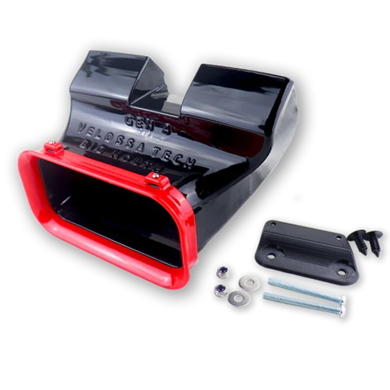 VELOSSA TECH 2018-2020+ Ford Edge ST BIG MOUTH Ram Air Intake Snorkel Black Black