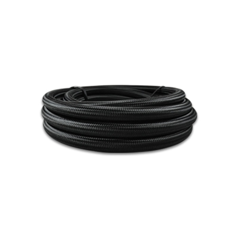 50ft Roll of Black Nylon Braided Flex Hose; AN Size: -6