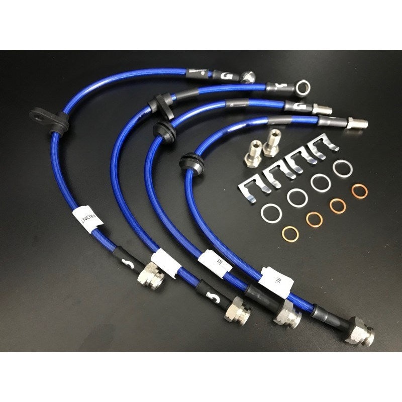 Goodridge 2016+ Ford Focus RS MK3 Phantom Stainless Steel Brake Lines – Electric Blue (Front & Rear)