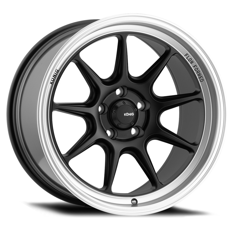 Konig Countergram-5×114.3 MATTE BLACK / MATTE MACHINED LIP +43