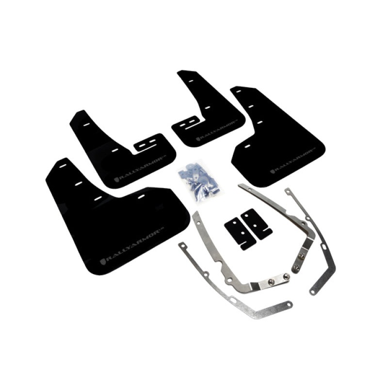 Rally Armor 2015+ VW Golf/GTI/TSI UR Black Mud Flap w/ Grey Logo