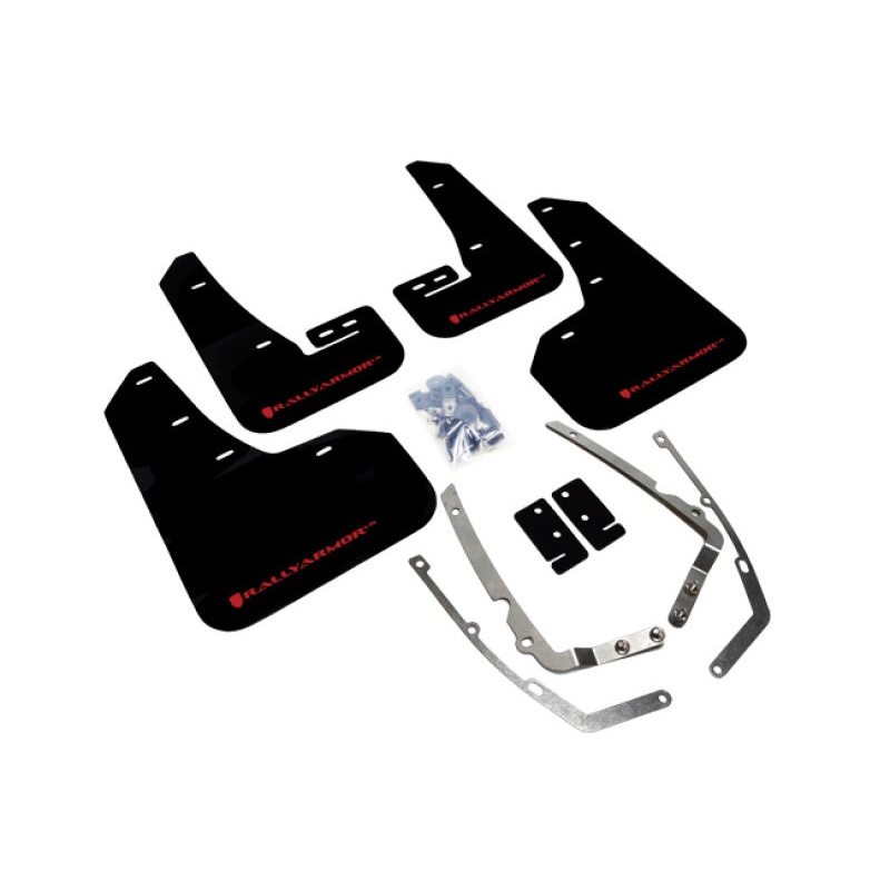 Rally Armor 2015+ VW Golf/GTI/TSI UR Black Mud Flap w/ Red Logo