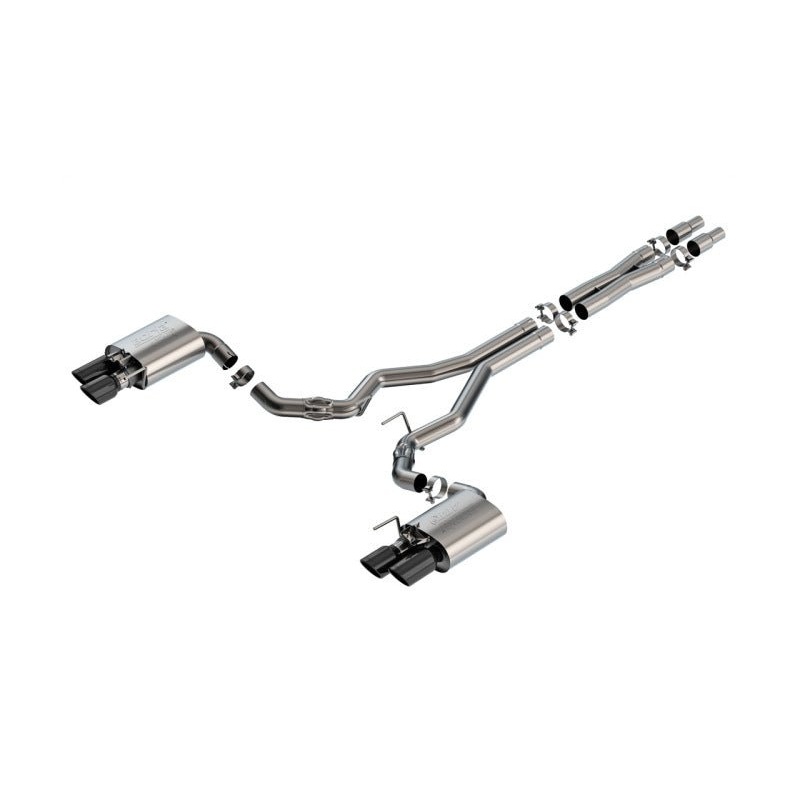 Borla 2024 Ford Mustang GT 5.0L V8 w/ Active Exhaust ATAK Cat-Back Exhaust System – Black Chrome