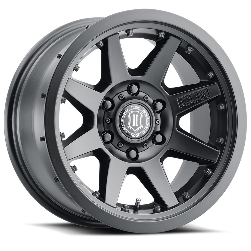 ICON Rebound Pro 17×8.5 6×5.5 25mm Offset 5.75in BS 95.1mm Bore Satin Black Wheel