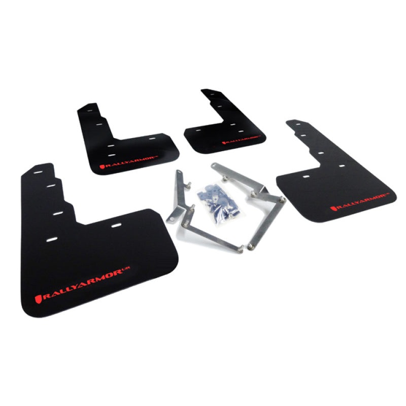 Rally Armor 17-18 Honda Civic Type R (Type R Only) UR Black Mud Flap w/ Red Logo