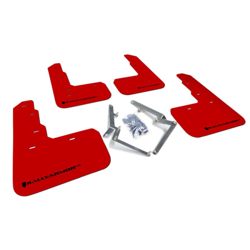 Rally Armor 17-18 Honda Civic Type R (Type R Only) UR Red Mud Flap w/ Black Logo