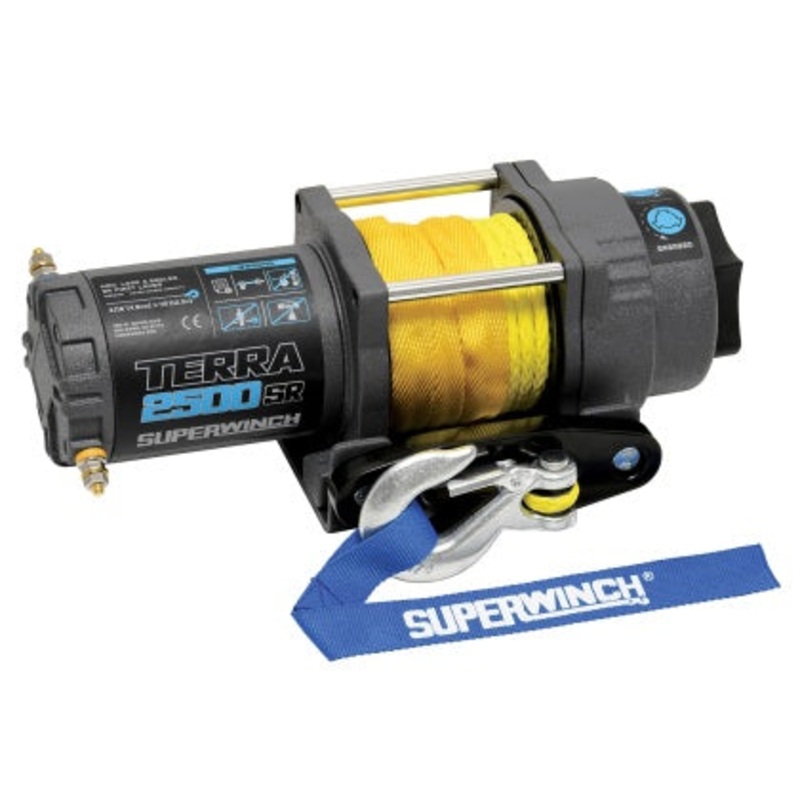 Superwinch 2500 LBS 12V DC 3/16in x 40ft Synthetic Rope Terra 2500SR Winch – Gray Wrinkle